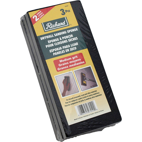 Rectangular Drywall Sanding Sponge, Grit, Medium, Size, 8-7/8" x 4"