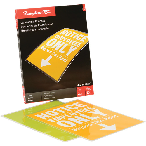Laminated Letter Size Pouch, Pouch Thickness, 3 mils