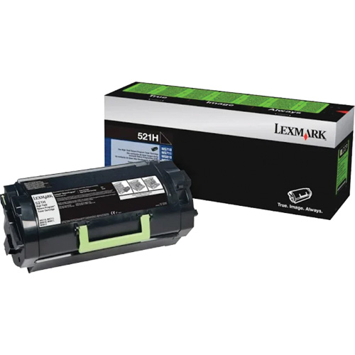 521H High Yield Laser Printer Cartridge, Colour, Black, Max. Page Yield, 25000, Type of Cartridge, New, For Use With, Lexmark MS710, MS711, MS810, MS811, & MS812