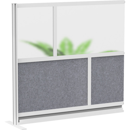 Modular Room Divider Wall System Add-On Wall, Colour, Grey, Overall Height, 48", Overall Width, 53", Overall Depth, 15-3/4", Manufacturer's Warranty, 5-Year Limited Warranty, Includes, (1) 48" H vertical supports