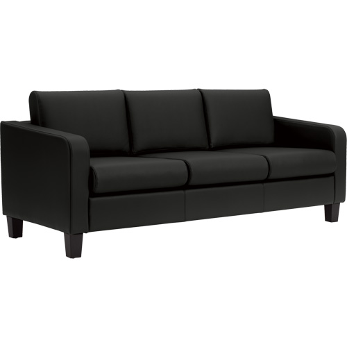 Suburb Three Seat Sofa, Colour, Black, Material, Leather, Overall Height, 31-1/2", Overall Width, 74-1/4"