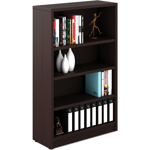Newland Bookcase, Material, Laminate, Colour, Dark Brown, No. of Shelves, 3, Height, 48-3/5", Weight, 111 lbs. (50.34 kg), Volume, 3.75 ft³ (0.1 m³)