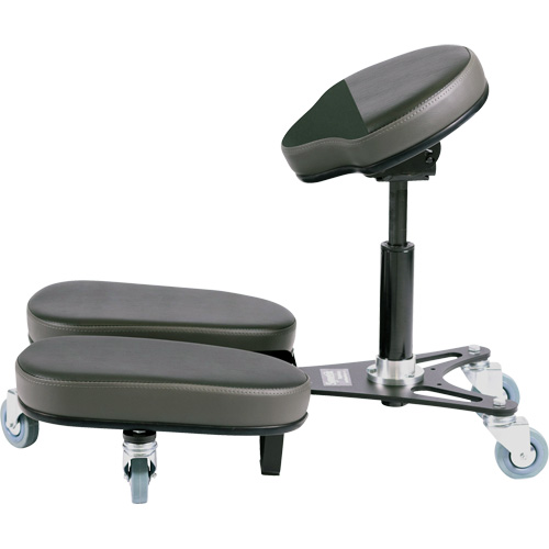 STAG4 Adjustable Kneeling Chair, Colour, Black/Grey, Material, Vinyl