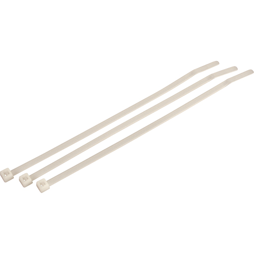 Slim Line Tie Wrap, Length, 8", Tensile Strength, 18 lbs., Colour, Natural