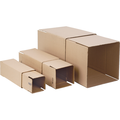 Telescopic Corrugated Boxes, Width, 6", Length, 6", Height Range, 36" - 72", Test lbs., 175 lbs.
