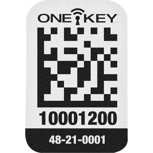 One-Key? Asset ID Tag, Length, 1", Width, 3/4", Material, Plastic