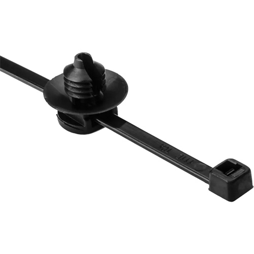 Cable Ties/Fir Tree Mounts, No. of Pieces, 2, Length, 6", Width, 0.14", Tensile Strength, 30 lbs., Colour, Black, Height, 0.3"