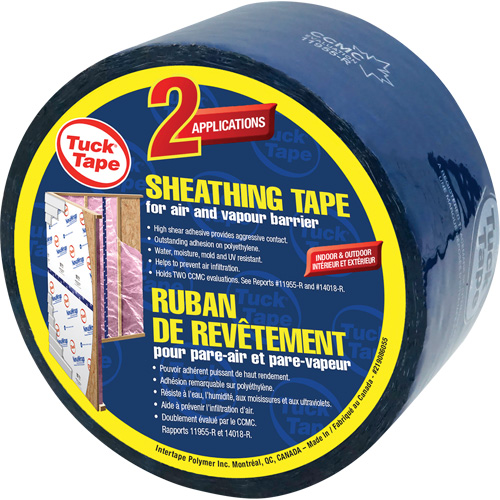 Contractors Sheathing Tape, Width, 60 mm (2-3/8"), Length, 55 m (180.4'), Colour, Blue