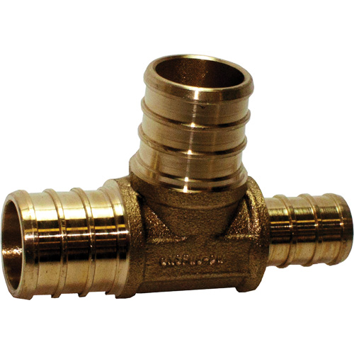 Lead-Free Tee Pipe Fitting, Material, Brass, Diameter, 1" x 3/4" 1/2", Material, Brass