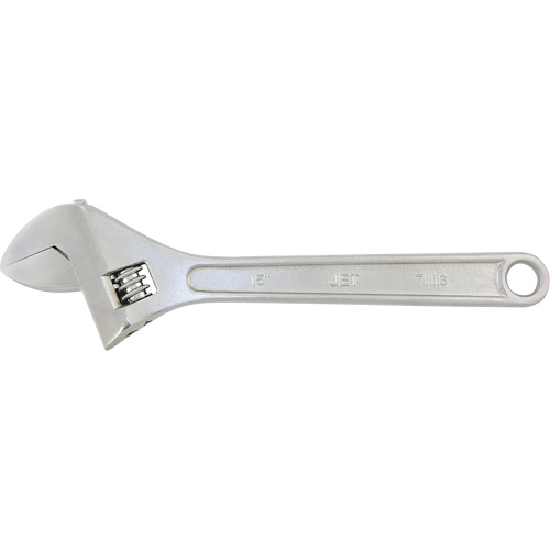 Adjustable Wrench, Length, 15", Max. Jaw Width, 1-7/8", Finish, Chrome, Handle Type, Plain