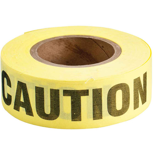 Re-Pulpable Barricade Tape, Thickness, 3 mils, Length, 135', Width, 2", Colour, Black on Yellow, Legend, Caution