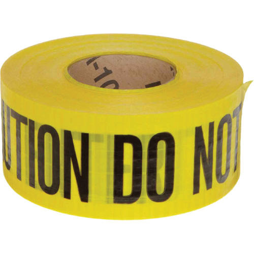 Reinforced Barricade Tape, Thickness, 4 mils, Length, 500', Width, 3", Colour, Black on Yellow, Legend, Caution Do Not Enter