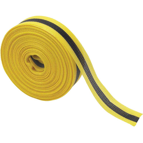 Woven Barricade Tape, Thickness, 2 mils, Length, 200', Width, 2", Colour, Black on Yellow