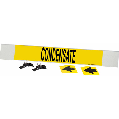 "Condensate" Pipe Marker, Material, Plastic, Colour, Black on Yellow, Pipe Diameter, 8" - 20", Label Height, 4"