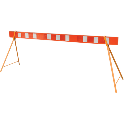 Street Barricade, Type, A-Frame, Material, Wood/Iron, Colour, White/Orange, Length, 96", Board Height, 6", Board Width, 2"