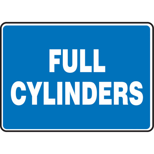 "Full Cylinders" Sign, Material, Vinyl, Height, 10", Width, 14", Display Type, Adhesive, Legend, Full Cylinders