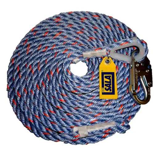 DBI-SALA® Rope Lifeline with Snap Hook, Material, Polyester/Polypropylene