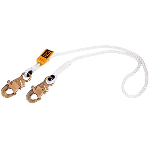 Rope Positioning Lanyard, Length, 6', Meets/Exceeds CSA Class, A, Harness Connection, Snap Hook, Anchorage Connection, Snap Hook