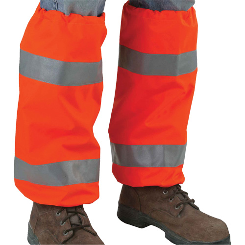 GloWear 8008 Class E High Visibility Leg Gaiters, Colour, High Visibility Orange