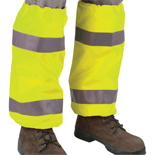 GloWear 8008 Class E High Visibility Leg Gaiters, Colour, High Visibility Lime