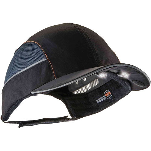 Skullerz? 8960 Short Brim Bump Cap with LED Lighting, Suspension Type, None, Colour, Black