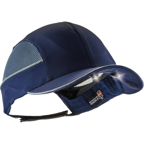 Skullerz? 8960 Long Brim Bump Cap with LED Lighting, Suspension Type, None, Colour, Navy Blue
