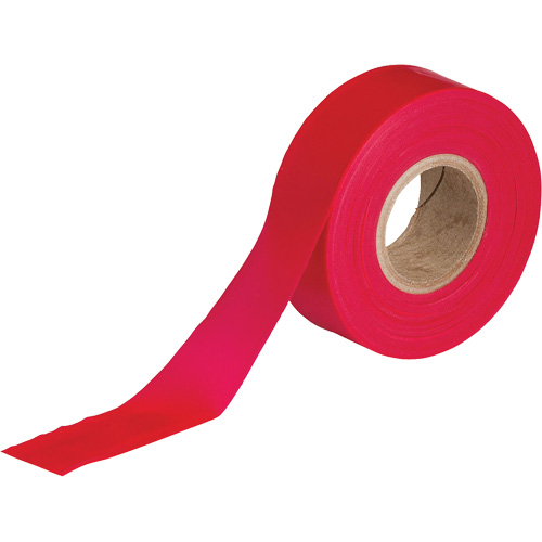 Flagging Tape, Colour, Red, Width, 1.188", Length, 300'