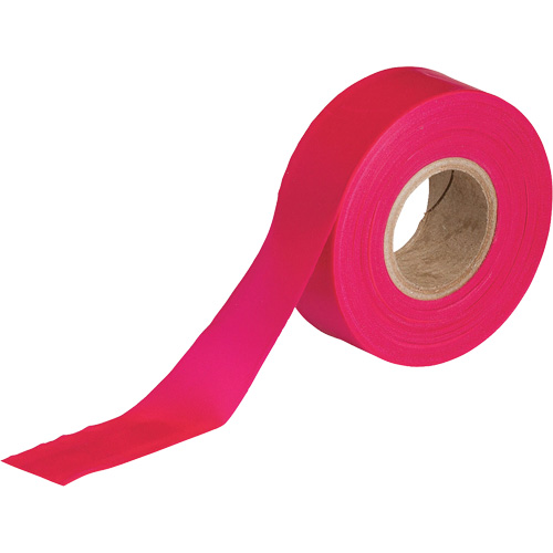 Flagging Tape, Colour, Fluorescent Red, Width, 1.188", Length, 150'