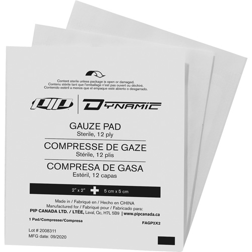 Dynamic? Gauze, Style, Pad, Length, 2", Width, 2", Sterile, Sterile, Qty/Box, 12, Sold/Priced Per, Box