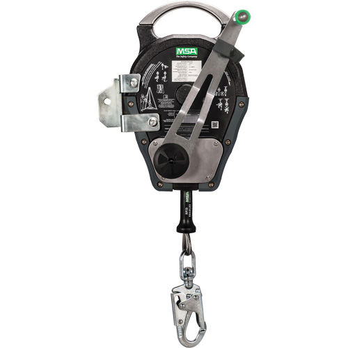 Workman? Rescuer, No. of SRLs, 1, Lifeline Length, 50', Lifeline Material, Stainless Steel Cable, Harness Connection, Snap Hook