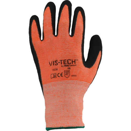 Vis-Tech Y9294 Cut Resistant Gloves, Size, Small/7, Gauge, 13, Shell Material, Stainless Steel, Coating, Polyurethane