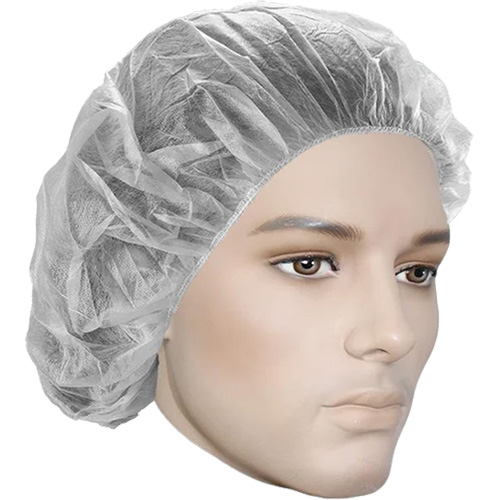 Bouffant Caps, Material, Polypropylene, Size, 18", Colour, White