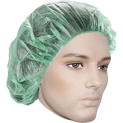 Bouffant Caps, Material, Polypropylene, Size, 21", Colour, Green