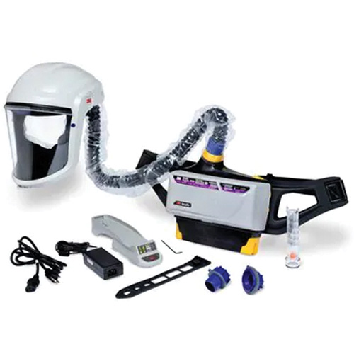 Versaflo? Powered Air Purifying Respirator Painter's Kit, Head Gear, Headcover & Faceshield, Battery Type, Lithium-Ion, Battery Life, 6-10 Hours, Breathing Tube Type, Back-Mounted