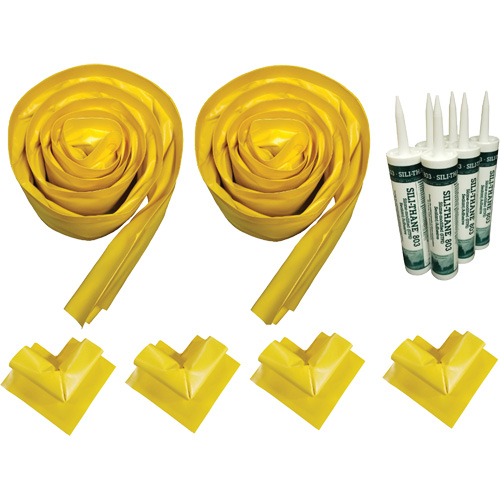 Customizable Diverter Berm System Kit, Dimensions, 50' L x 2" H, Side Wall Support Type, Foam Wall