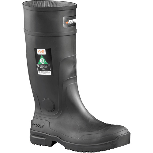 Slip Resistant Boots, Material, Rubber, Shoe Size, 9, Toe Type, Steel, Sole Type, Plain, Colour, Black