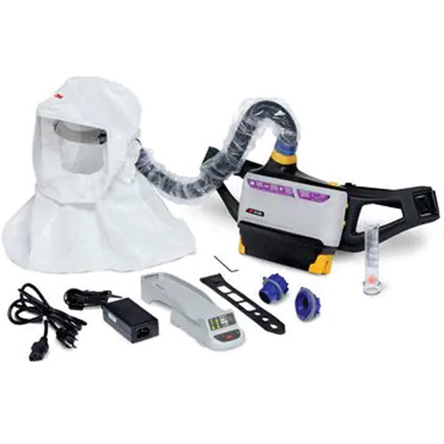 Versaflo? Powered Air Purifying Respirator Easy Clean Kit, Head Gear, Loose Fitting Hood & Faceshield, Battery Type, Lithium-Ion, Battery Life, 6 - 10 Hours, Breathing Tube Type, Back-Mounted