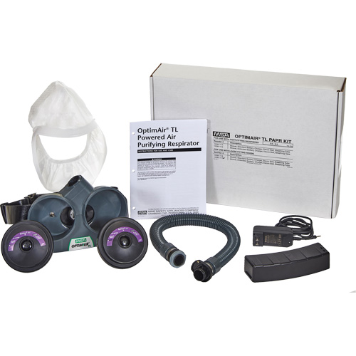 OptimAir? TL PAPR Response Kit, Head Gear, Headcover & Faceshield, Battery Type, Lithium-Ion, Hood Colour, White