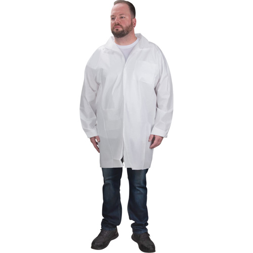 Protective Lab Coat, Material, Microporous, Size, 3X-Large, Colour, White, Style, Lab Coats, Qty/Case, 30