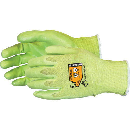 Composite Filament Fiber Cut-Resistant Hi-Viz Glove, Size, 11, Gauge, 18, Shell Material, TenActiv?, Coating, Foam Nitrile