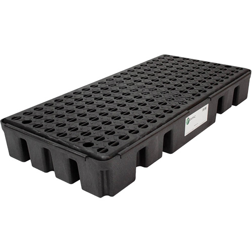 Black Diamond Low Profile Spill Pallet, Length, 49", Width, 24", Height, 6.5", Spill Capacity, 25.5 US gal., No. of Drums, 2, Weight, 38 lbs.