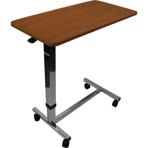 Adjustable Rolling Overbed Table, Table Dimensions, 30-1/4" L x 17" W, Weight, 20 lbs., Height Range, 30" -  47", Weight Capacity, 22 lbs., Manufacturer's Warranty, 1 Year