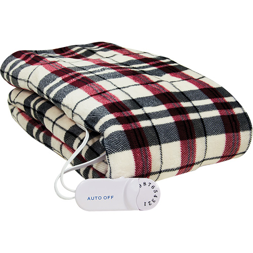 Linen Plaid Electric Throw Blanket, Material, Polyester, Medical Device Class, Non-Medical, Cord Length, 13', Manufacturer's Warranty, 5 Years