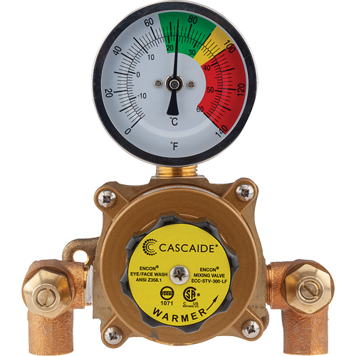 Mixing Valve for Exposed Assembly of Eye/Facewash, Gallons Per Minute (GPM), 9 gpm, Minimum Gallons Per Minute, 2 GPM, Maximum Supply Temperature, 180øF (82øC)