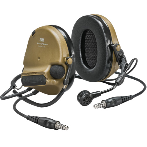 Peltor? ComTac? VI NIB Dual Lead Headset, Style, Neckband, Meets/Exceeds CSA Class, None, NRR dB, 22, Colour, Coyote Brown