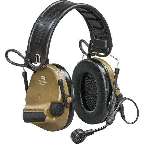 Peltor? ComTac? VI NIB Headset with Arc, Style, Headband, Meets/Exceeds CSA Class, None, NRR dB, 23, Colour, Coyote Brown