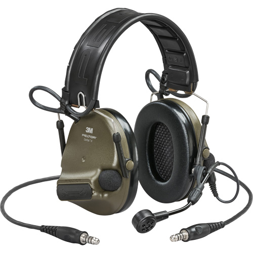 Peltor? ComTac? VI NIB Dual Lead Headset with Arc, Style, Headband, Meets/Exceeds CSA Class, None, NRR dB, 23, Colour, Green