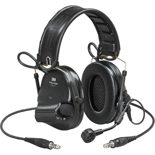 Peltor? ComTac? VI NIB Dual Lead Headset with Arc, Style, Headband, Meets/Exceeds CSA Class, None, NRR dB, 23, Colour, Black
