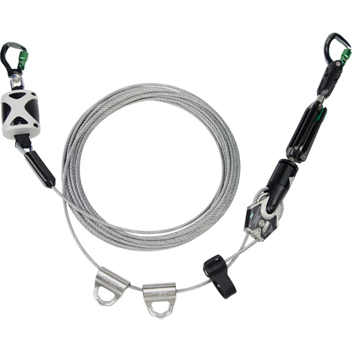 Temporary Horizontal Lifeline, Material, Galvanized Cable, Lifeline Length, 100', Weight, 24.3 lbs.