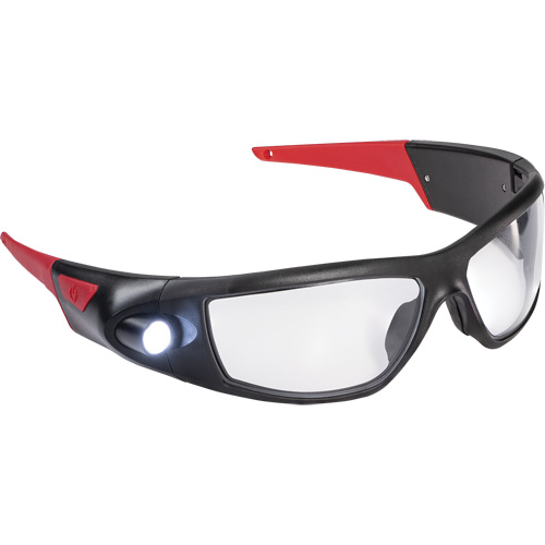 SPG400 Rechargeable Inspection Beam Safety Glasses, Standard(s) Met, ANSI Z87+, Lens Tint, Clear, Lens Coating, None, Beam Distance, 2 - 6', Run Time, 9.5 hrs